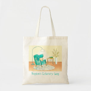 Bibliotheekzak met de naam leuke armstoelboeken va tote bag