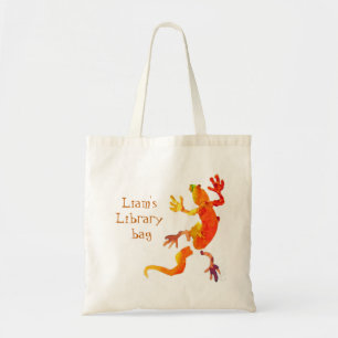 Bibliotheekzak met de naam "schattige gekko lizard tote bag