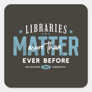 Bibliotheken maken deel uit van de liefde vierkante sticker
