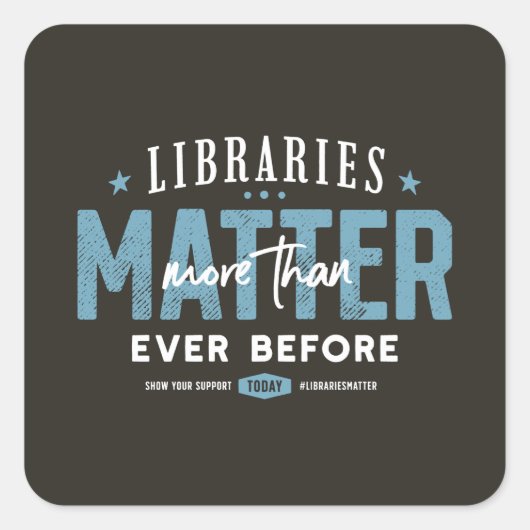 Bibliotheken maken deel uit van de liefde vierkante sticker (Voorkant)