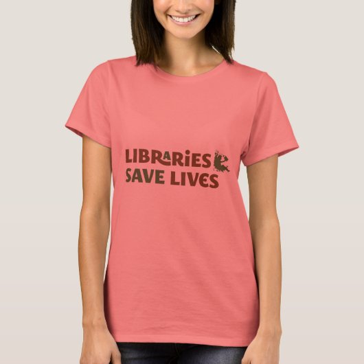 Bibliotheken redden levens t-shirt (Voorkant)