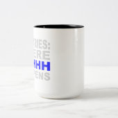 Bibliotheken waar SHHH Librarian Study Gift plaats Tweekleurige Koffiemok (Center)