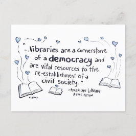 Bibliotheken zijn democratie feestdagenkaart