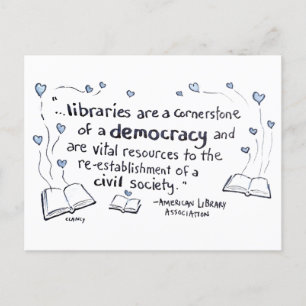 Bibliotheken zijn democratie feestdagenkaart