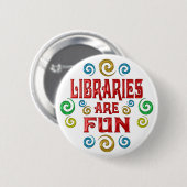 Bibliotheken zijn FUN Ronde Button 5,7 Cm (Voorkant /achterkant)