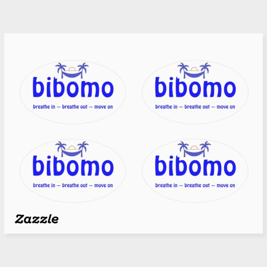 bibomo Ovale Sticker - Blauw (4 pk) (Vel)