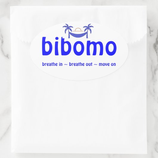bibomo Ovale Sticker - Blauw (4 pk) (Tas)