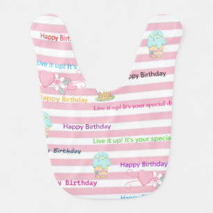 Bibs Happy Birthday FUN Cupcake Baby Slabbetje