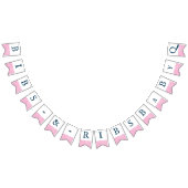 Bibs & Ribs BaByQ Bewerkbaar Roze Navy Baby shower Vlaggetjes (Alle)