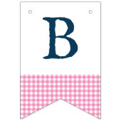 Bibs & Ribs BaByQ Bewerkbaar Roze Navy Baby shower Vlaggetjes (Eerste vlag)