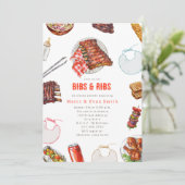 Bibs & Ribs BBQ Picknick Neutrale Baby Shower Kaart (Staand voorkant)