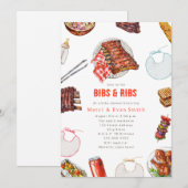 Bibs & Ribs BBQ Picknick Neutrale Baby Shower Kaart (Voorkant / Achterkant)