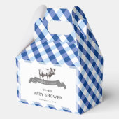 Bibs & Ribs BBQ Rustic Navy Geruite Baby Shower Bedankdoosjes (Voorkant)