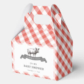 Bibs & Ribs BBQ Rustic Rode Gingham Baby Shower Bedankdoosjes (Voorkant)