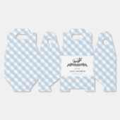 Bibs & Ribs BBQ Rustiek Blauw Gingham Baby shower Bedankdoosjes (Ongevouwen)