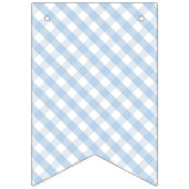 Bibs & Ribs BBQ Rustiek Blauw Gingham Baby shower Vlaggetjes (Eerste vlag)
