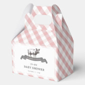 Bibs & Ribs BBQ Rustiek Roze Gingham Baby shower Bedankdoosjes (Voorkant)