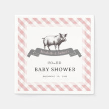 Bibs & Ribs BBQ Rustiek Roze Gingham Baby shower