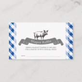 Bibs & Ribs Navy Gingham Luier Raffle Ticket Informatiekaartje (Voorkant)
