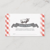 Bibs & Ribs Rode Geruite Luier Raffle Ticket Informatiekaartje (Voorkant)
