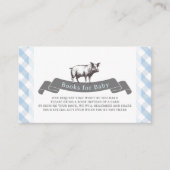 Bibs & Ribs Rustic Blue Gingham Boeken voor Baby Informatiekaartje (Voorkant)