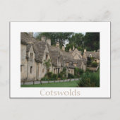 Bibury-behuizingen met tekstbriefkaart briefkaart (Voorkant)