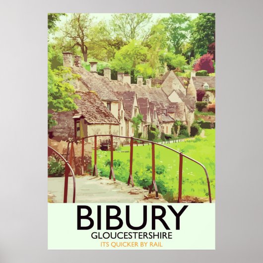 Bibury Gloucestershire vintage reisposter Poster (Voorkant)