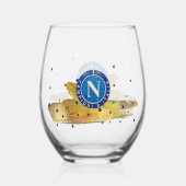 Bicchiere commemorativo scudetto Napoli Wijnglas Zonder Voet (Voorkant)