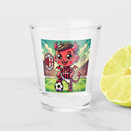 Bicchiere Milan calcio Shot Glas (Voorkant)