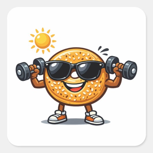 Bicep Bagel Vierkante Sticker (Voorkant)