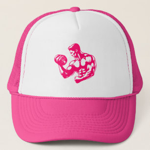 Bicep Curl Minimalist Gym - Purple Fitness Design Trucker Pet