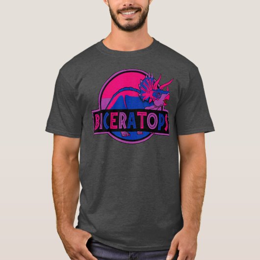 Biceratops Dinosaur LGBT Pride T-shirt (Voorkant)
