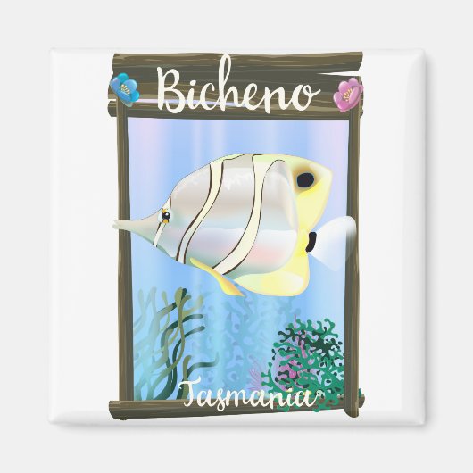 Bicheno Tasmanië vintage reisposter Magneet (Voorkant)