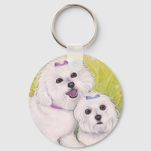 Bichon Babies sleutelring Sleutelhanger (Voorkant)