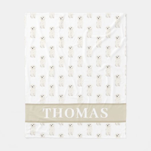 Bichon Bolognese Havanese Maltese Katoen Havapoo Fleece Deken (Voorkant)