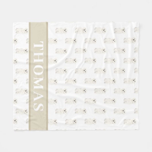 Bichon Bolognese Havanese Maltese Katoen Havapoo Fleece Deken (Voorkant (Horizontaal))