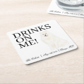 Bichon, Bolognese, Havanese, Maltezer Bruiloft Kartonnen Onderzetters (Schuin)