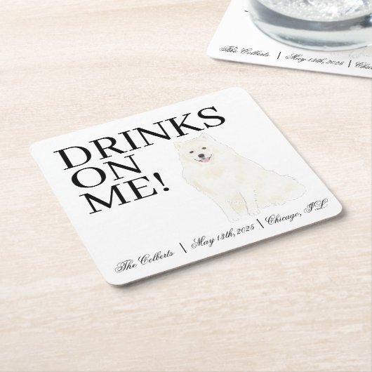 Bichon, Bolognese, Havanese, Maltezer Bruiloft Kartonnen Onderzetters (Schuin)