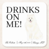 Bichon, Bolognese, Havanese, Maltezer Bruiloft Kartonnen Onderzetters (Voorkant)