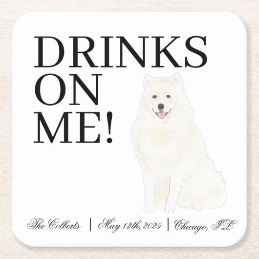 Bichon, Bolognese, Havanese, Maltezer Bruiloft Kartonnen Onderzetters (Voorkant)