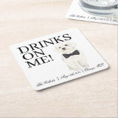 Bichon, Bolognese, Havanezer, Maltese bruiloft Kartonnen Onderzetters (Schuin)