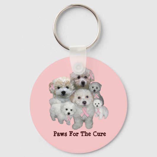 Bichon Breast Cancer Sleutelhanger (Voorkant)