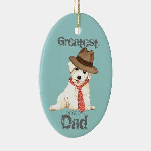 Bichon Dad Ceramic Ornament (Rechts)