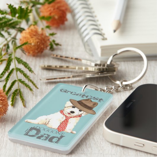 Bichon Dad Sleutelhanger (Voorkant Rechts)