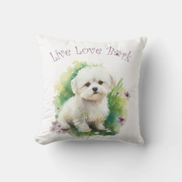 Bichon Dog Mom Floral Kussen