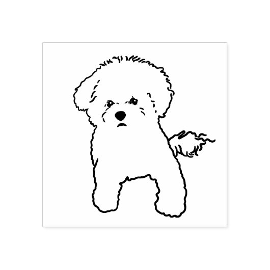 Bichon Dog Stamp Rubberstempel (Afrduk)