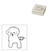 Bichon Dog Stamp Rubberstempel (Gestempeld)