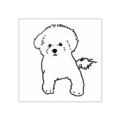 Bichon Dog Stamp Rubberstempel (Afrduk)