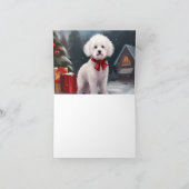 Bichon Fris hond in sneeuw Kerstmis Kaart (Binnen)