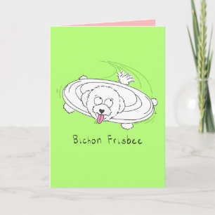 Bichon Frisbee - Funny Bichon Frise Dog Card Kaart